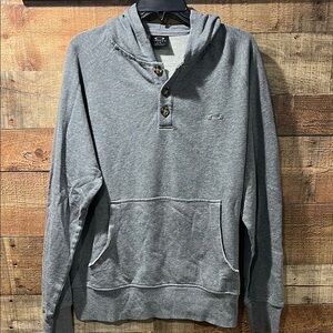 Oakley grey Henley Men's Hoodie size large